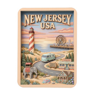 New Jersey Kustweg Reisoriëntatiepunten Vuurtoren Magneet