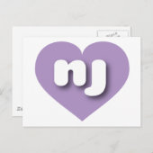 New Jersey lavender hart - Ik hou van nj Briefkaart (Voorkant / Achterkant)