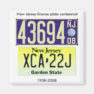 New Jersey License Bord Centennial Magneet
