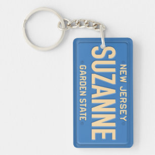 New Jersey License Bord Custom Sleutelhanger V3