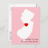 New Jersey Liefde Save the Date Aankondigingskaart (Voorkant / Achterkant)