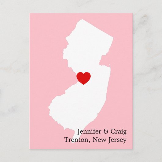 New Jersey Liefde Save the Date Aankondigingskaart (Voorkant)