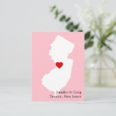 New Jersey Liefde Save the Date Aankondigingskaart (Staand voorkant)