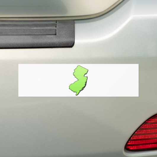 New Jersey Light Green Outline Bumpersticker (Op auto)