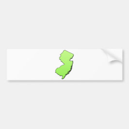 New Jersey Light Green Outline Bumpersticker