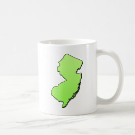 New Jersey Light Green Outline Koffiemok