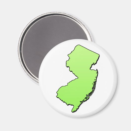 New Jersey Light Green Outline Magneet (Voorkant / Achterkant)
