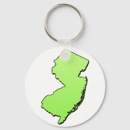 New Jersey Light Green Outline Sleutelhanger