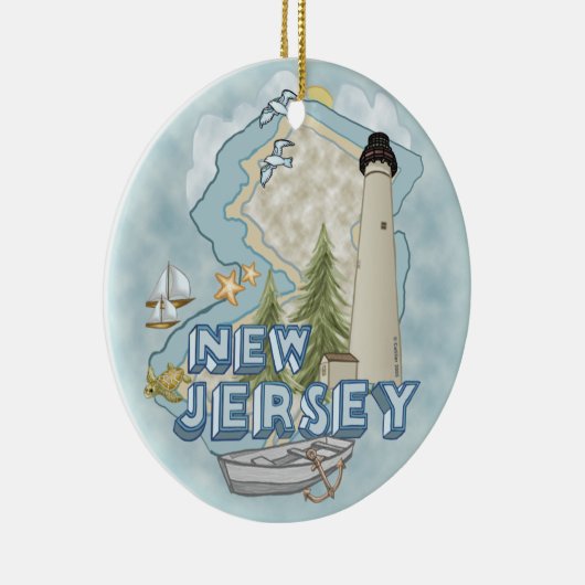 New Jersey Lighthouse Keramisch Ornament (Rechts)