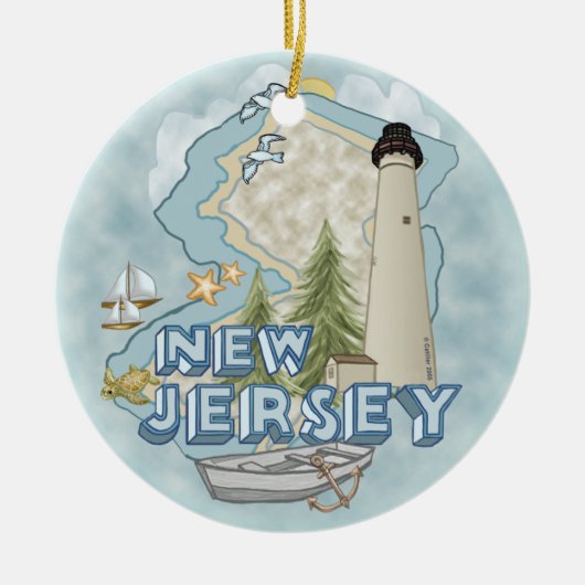 New Jersey Lighthouse Keramisch Ornament (Voorkant)