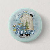 New Jersey Lighthouse pin-knop Ronde Button 5,7 Cm (Voorkant)