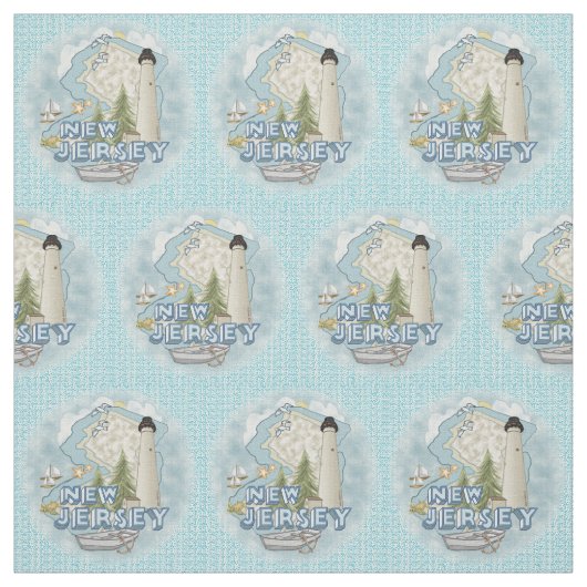 New Jersey Lighthouse Stof (Swatch)