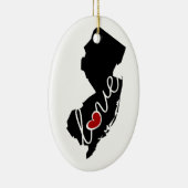New Jersey Love.  Gifts for NJ Lovers Keramisch Ornament (Rechts)