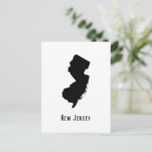 New Jersey Map - Black and White Modern New Jersey Briefkaart (Staand voorkant)