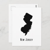New Jersey Map - Black and White Modern New Jersey Briefkaart (Voorkant / Achterkant)