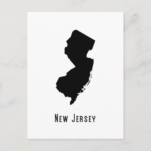 New Jersey Map - Black and White Modern New Jersey Briefkaart (Voorkant)