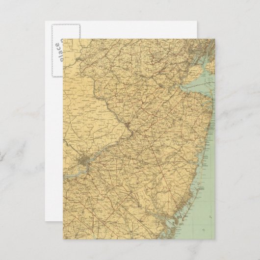 New Jersey Map Briefkaart (Voorkant / Achterkant)