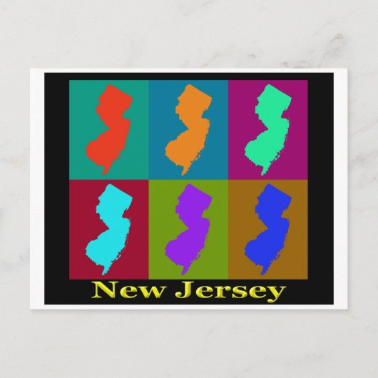 New Jersey Map Briefkaart (Voorkant)