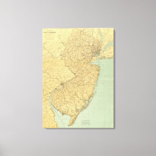 New Jersey Map Canvas Afdruk (Voorkant)