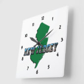 New Jersey Map en Afbeelding Text Clock Vierkante Klok (Hoek)