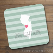 New Jersey Map Home State Love met Custom Heart Kartonnen Onderzetters