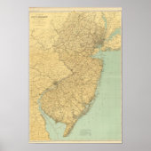 New Jersey Map Poster (Voorkant)