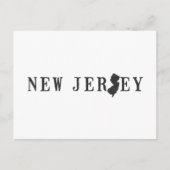 New Jersey Map Shaped Letter State Word Art Black Briefkaart (Voorkant)