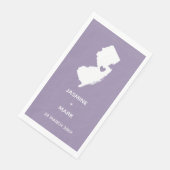 New Jersey Map Wedding/Verloving Couple Name Servet (Hoek)