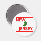 New Jersey met overzicht van de staat Magneet (Voorkant / Achterkant)