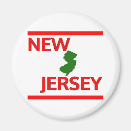 New Jersey met overzicht van de staat Magneet