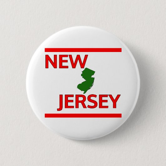 New Jersey met overzicht van de staat Ronde Button 5,7 Cm (Voorkant)