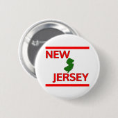New Jersey met overzicht van de staat Ronde Button 5,7 Cm (Voorkant /achterkant)