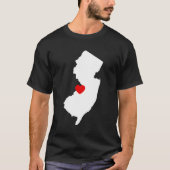 New Jersey met rood hart T-shirt (Voorkant)