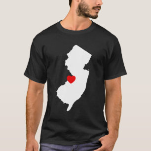 New Jersey met rood hart T-shirt