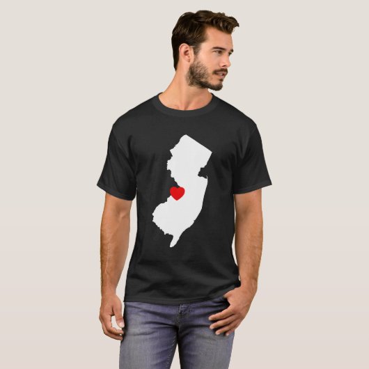 New Jersey met rood hart T-shirt (Voorkant volledig)