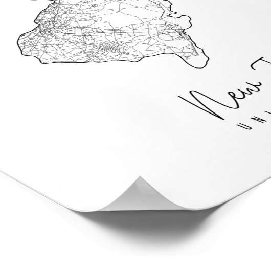 New Jersey Minimal Street Map Poster (Hoek)