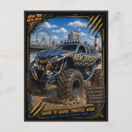New Jersey Monster Truck Off Road Kunst Briefkaart
