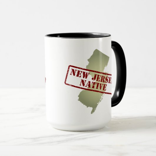 New Jersey Native Stamped on Map Mok (Voorkant rechts)