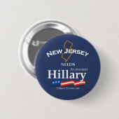 New Jersey Needs Hillary Button (Voorkant /achterkant)