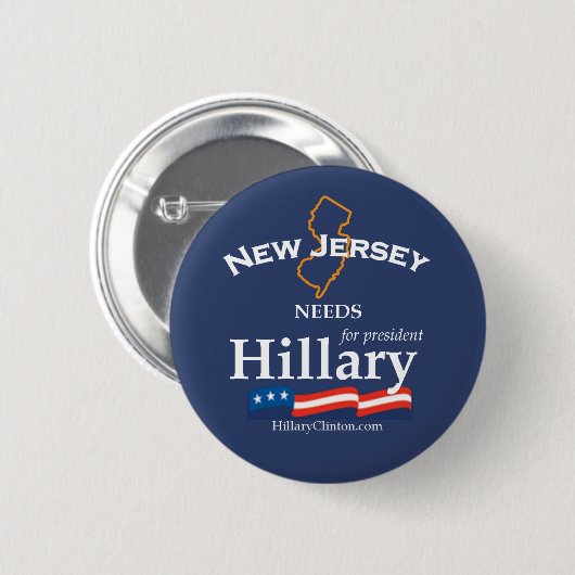 New Jersey Needs Hillary Button (Voorkant /achterkant)