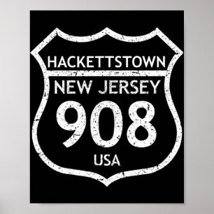 New Jersey Netnummer 908 Hackettstown, Nj Thuis St Poster