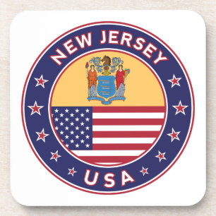 New Jersey, New Jersey, sticker, telefooncel, tas Bier Onderzetter