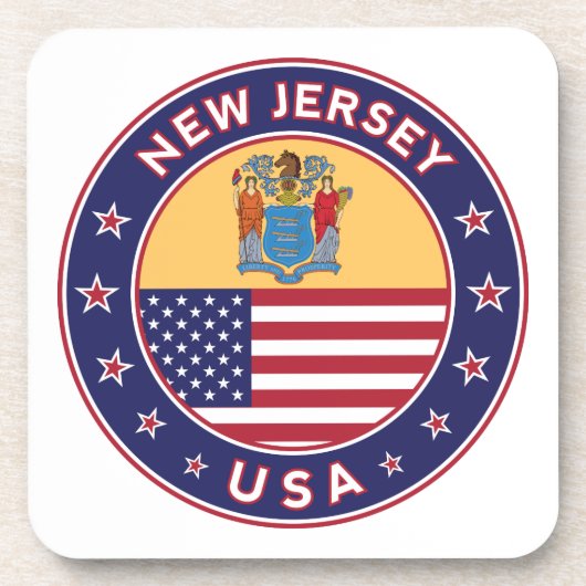 New Jersey, New Jersey, sticker, telefooncel, tas Bier Onderzetter (Voorkant)