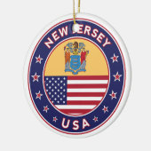 New Jersey, New Jersey, sticker, telefooncel, tas Keramisch Ornament (Links)