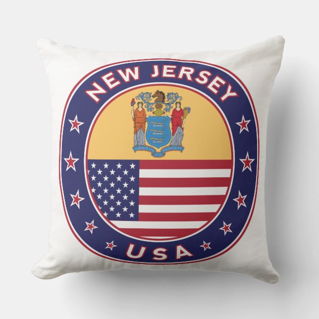 New Jersey, New Jersey, sticker, telefooncel, tas Kussen (Voorkant)