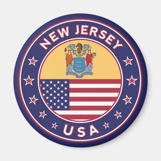 New Jersey, New Jersey, sticker, telefooncel, tas Magneet (Voorkant)