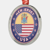 New Jersey, New Jersey, sticker, telefooncel, tas Metalen Ornament (Links)
