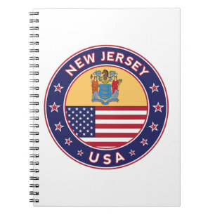 New Jersey, New Jersey, sticker, telefooncel, tas Notitieboek
