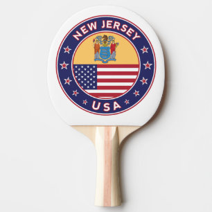 New Jersey, New Jersey, sticker, telefooncel, tas Tafeltennisbatje