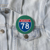 New Jersey NJ I-78 Interstate Highway Shield - Ronde Button 7,6 Cm (In situ)